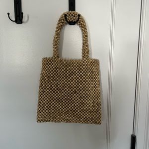 Wooden beaded handbag